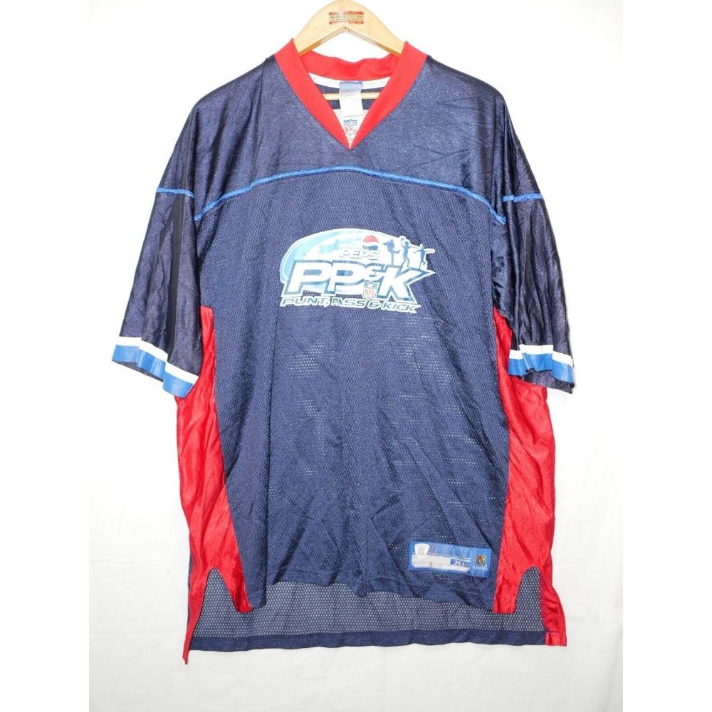 Buffalo Bills Football Jersey Mens XL Pepsi Pass Punt Kick Reebok NFL